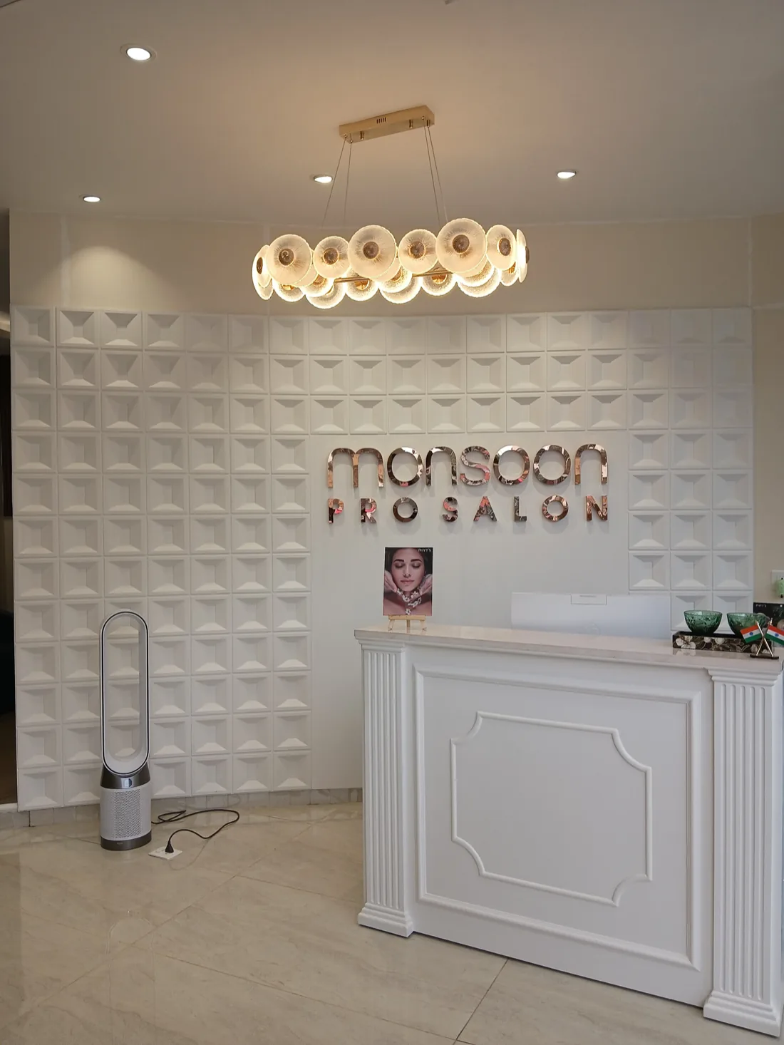 The reception and waiting area at MONSOON PRO SALON